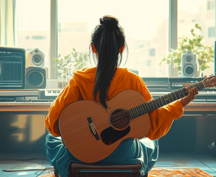 Musician reviewing email marketing stats to grow fan engagement